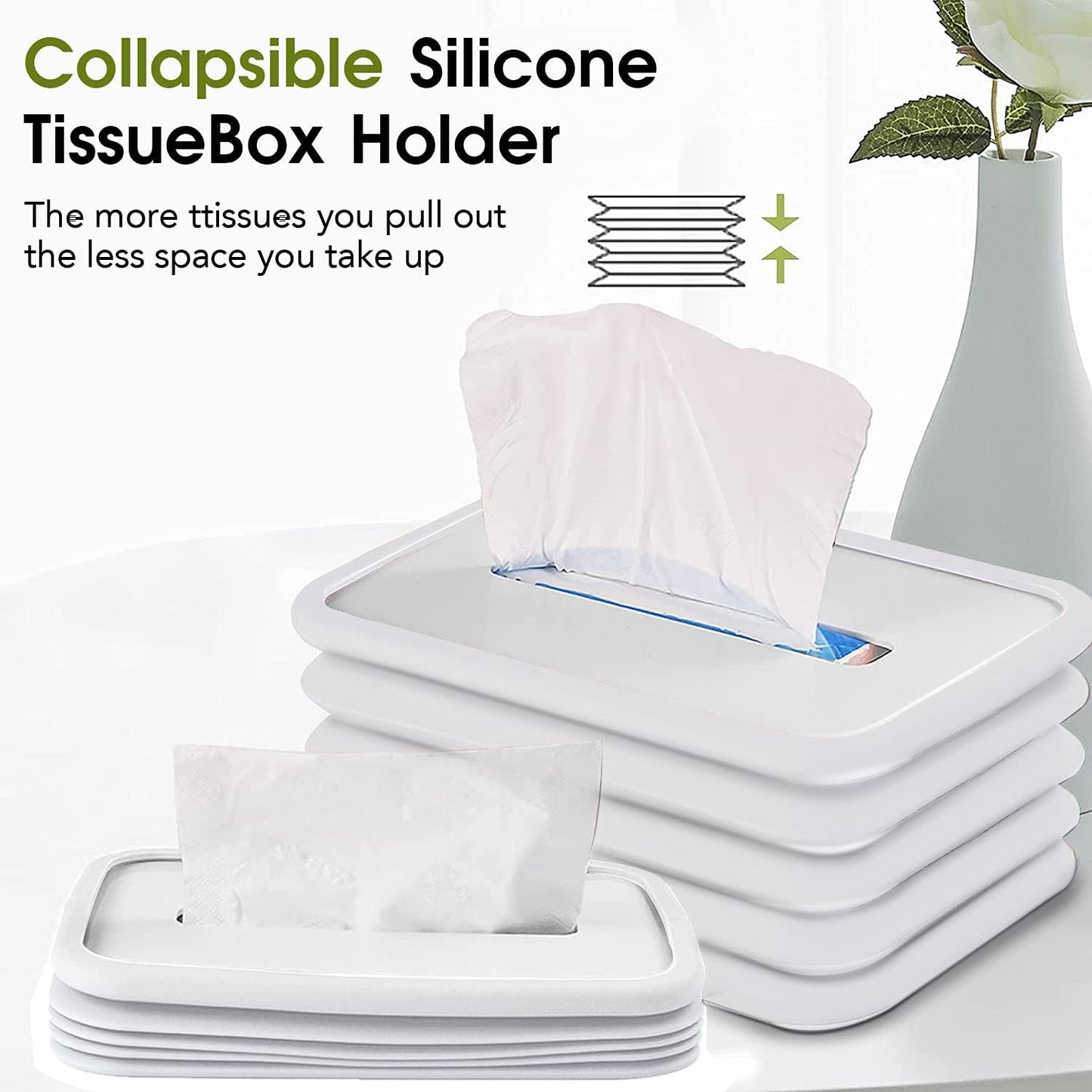 Simple Silicone Tissue Holder â€“ Cube/Cylinder Tissue Box for Bathroom, Office, Car & Bedroom