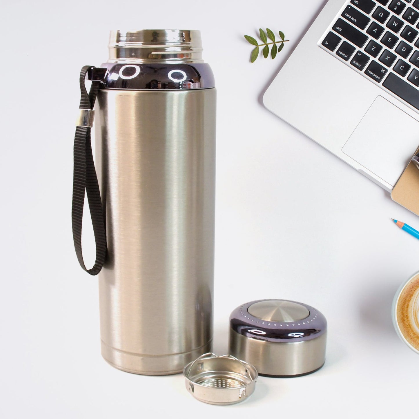 800ml Stainless Steel Water Bottle â€“ Leak-Proof Thermos Flask for Travel, Gym, Office, Home Use (1 Pc)