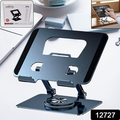 Aluminum Alloy 360Â°Rotating Bracket, Adjustable Laptop Stand, Portable Foldable Ergonomic Laptop Support