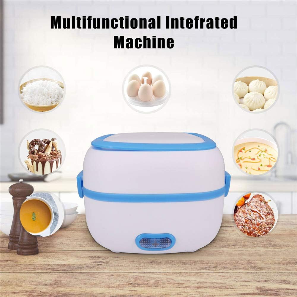 Electric Lunch Box Portable Food Warmer Food Heating Lunch Box Removable Food-Grade Stainless Steel Compartments, 220V 200W, for Car, Truck, officeÂ 