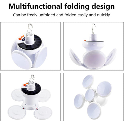 Solar Multi-Functional Emergency LED Light â€“ USB Rechargeable, 5 Modes, Foldable, SOS & IP65 Waterproof