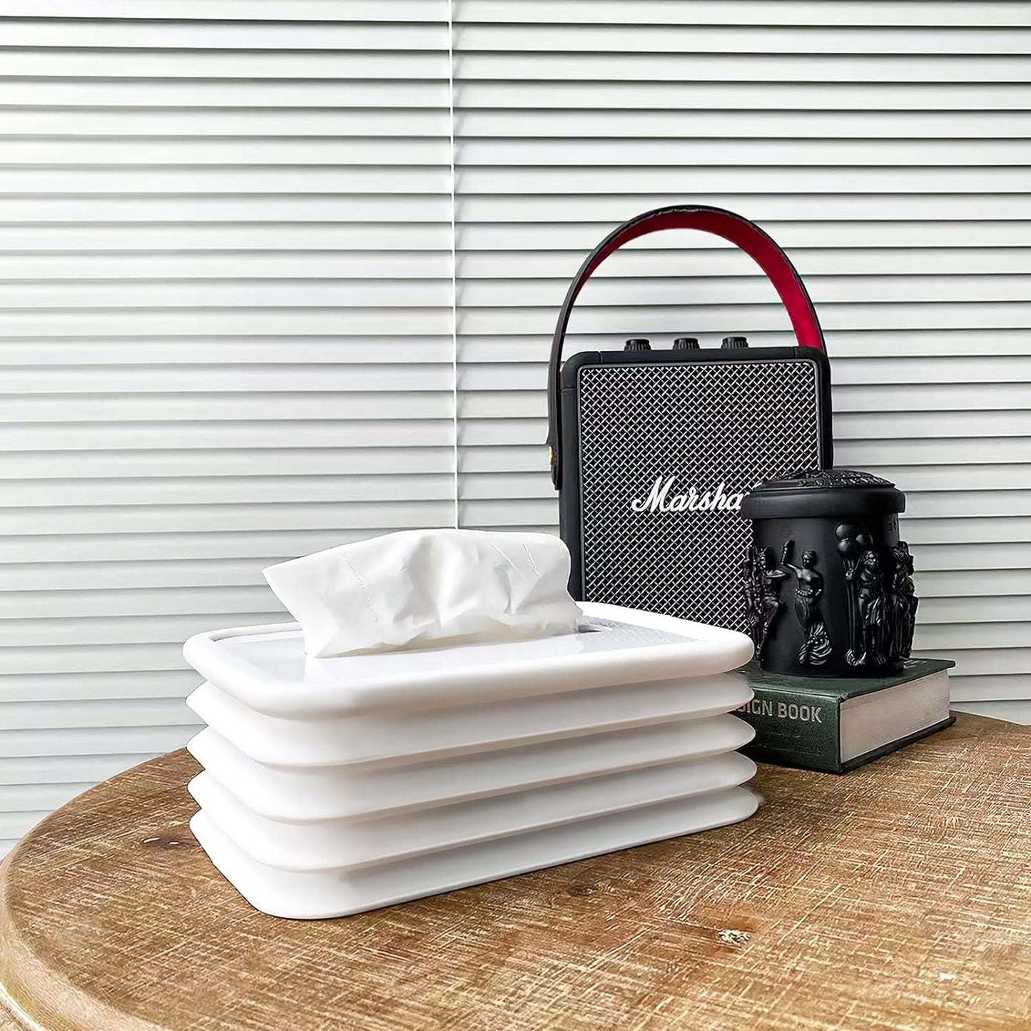 Simple Silicone Tissue Holder â€“ Cube/Cylinder Tissue Box for Bathroom, Office, Car & Bedroom