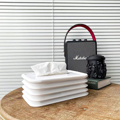 Simple Silicone Tissue Holder â€“ Cube/Cylinder Tissue Box for Bathroom, Office, Car & Bedroom