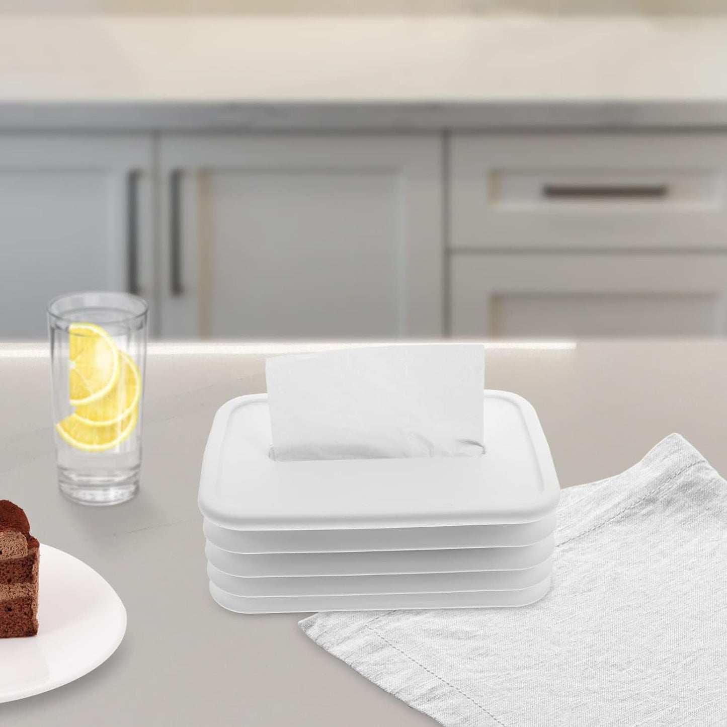 Simple Silicone Tissue Holder â€“ Cube/Cylinder Tissue Box for Bathroom, Office, Car & Bedroom