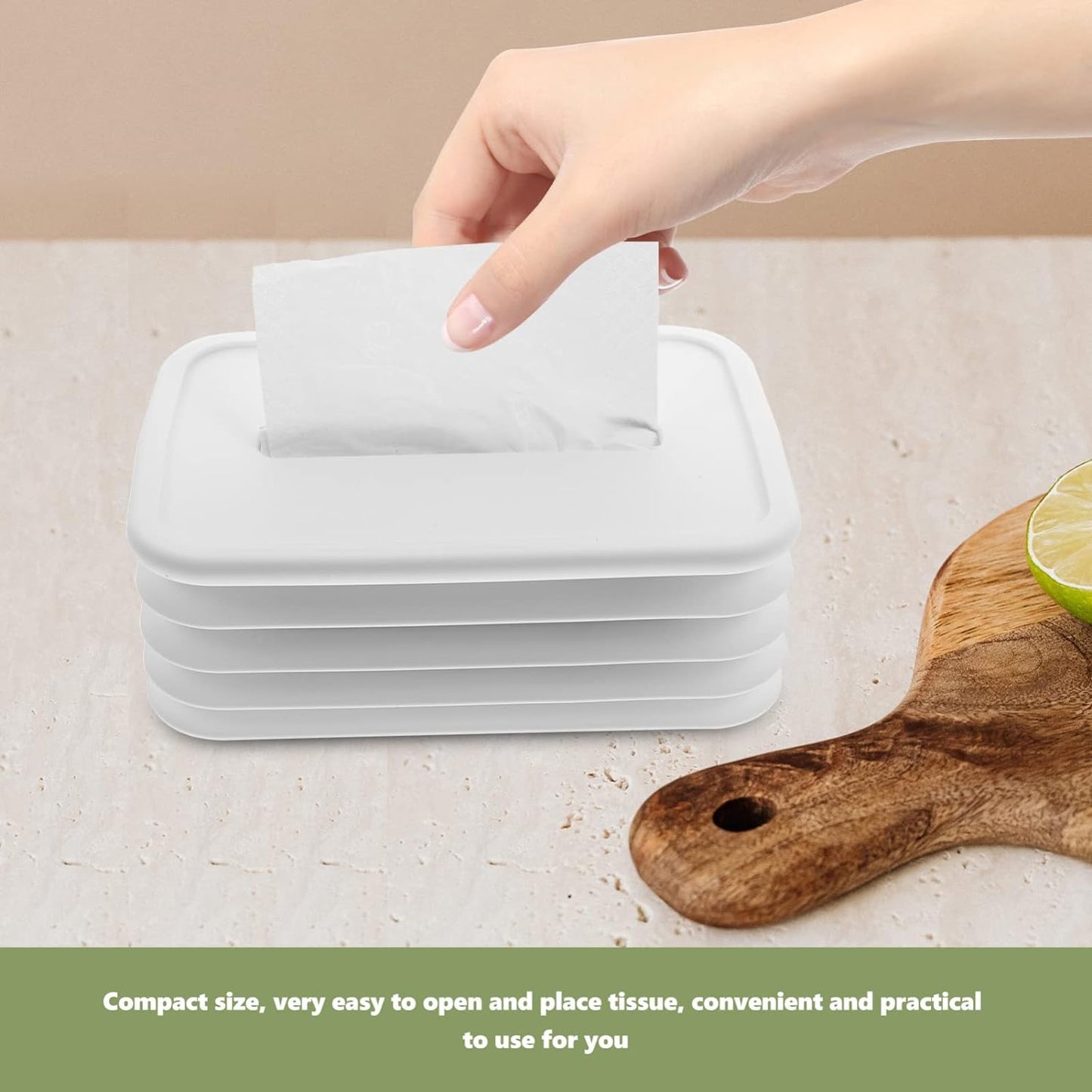 Simple Silicone Tissue Holder â€“ Cube/Cylinder Tissue Box for Bathroom, Office, Car & Bedroom