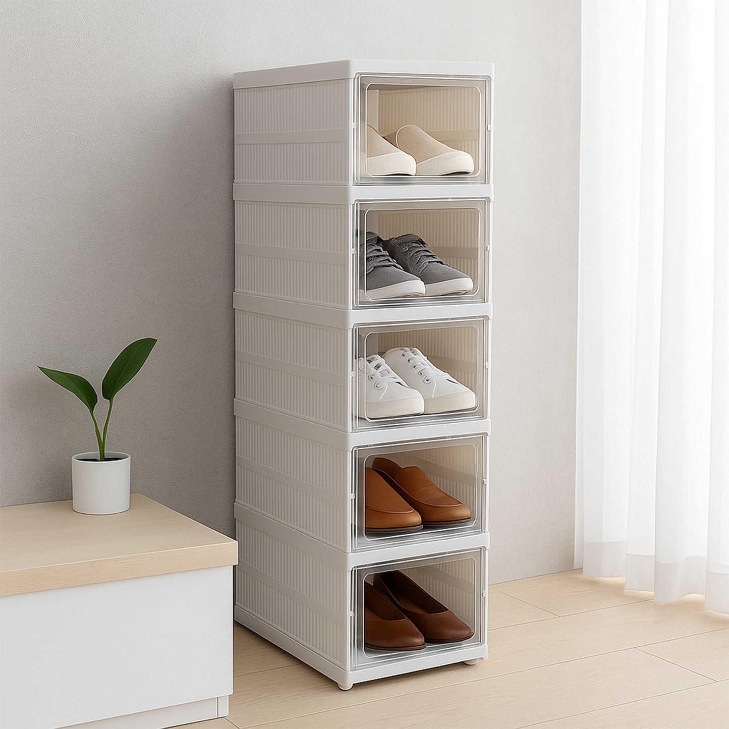 5-Layer Stackable Utility Cart â€“ Foldable Storage Organizer for Clothes & Home (1 Pc)