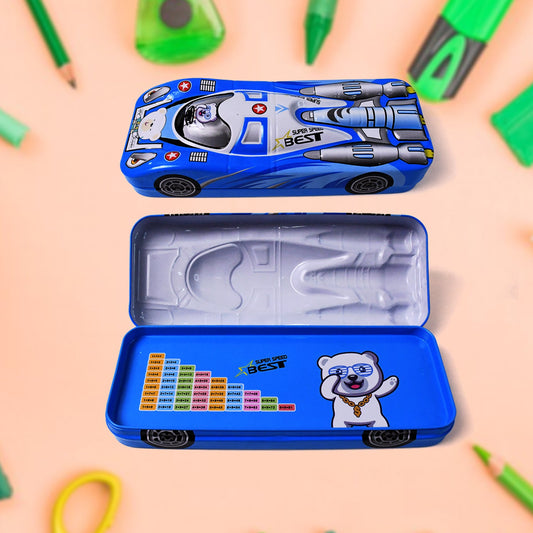Car Shape Metal Compass Box, Pencil Case for Kids Stationery Compass Box Diwali Special