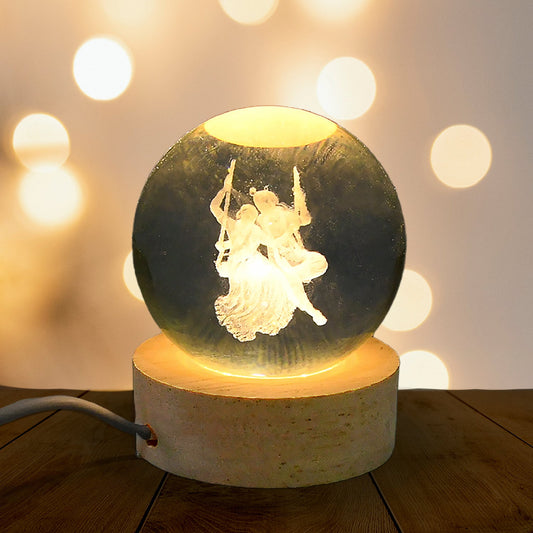 3D Crystal Ball lamps for Bedroom 3D Lamps for Home Decoration 3D Crystal Ball Night Light Gifts for Women Gifts for Men Room Decor Items for Bedroom for Friend and Family (1 Pc) Diwali Special