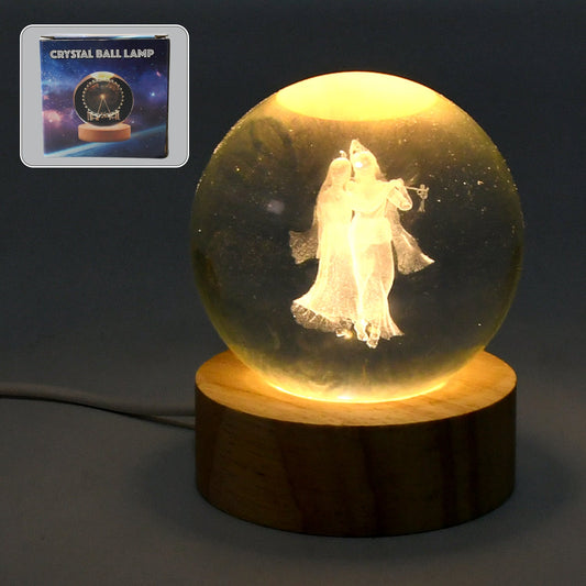 3D Crystal Ball lamps for Bedroom 3D Lamps for Home Decoration 3D Crystal Ball Night Light Gifts for Women Gifts for Men Room Decor Items for Bedroom for Friend and Family (1 Pc) Diwali Special