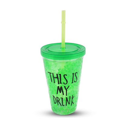 PlasticÂ Drink Cup, Tea Coffee Tumbler with Lid and Straw (1 Pc)