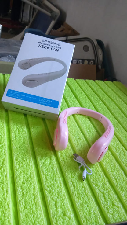 Portable Neck Fan: Holiday Hands Free Bladeless Neck Fan, 360Â° Cooling Hanging Fan, USB Rechargeable Personal Neck Fan, Wearable Neck Fan Suitable for Traveling