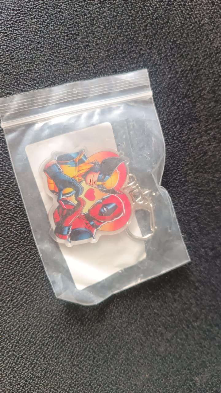 Stylish Acrylic Cartoon Character Keychain with Metal Clip (1 Pc)