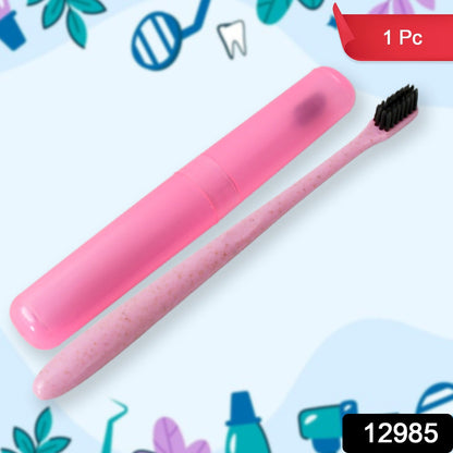 Soft Toothbrush With Toothbrush Cover Cleaner Scraper for Men and Women, Kids, AdultsÂ Plastic Toothbrush Cover / Case / Holder (1 Pc / Mix Color)
