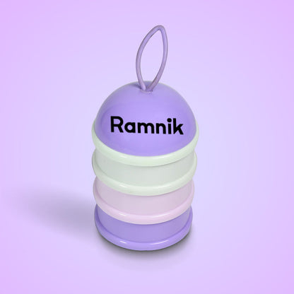 Customized 3 Layer Cute Portable Baby Food Milk Powder Storage Box Bottle Container Milk Powder Baby Food Container Bowl (Mix Color)