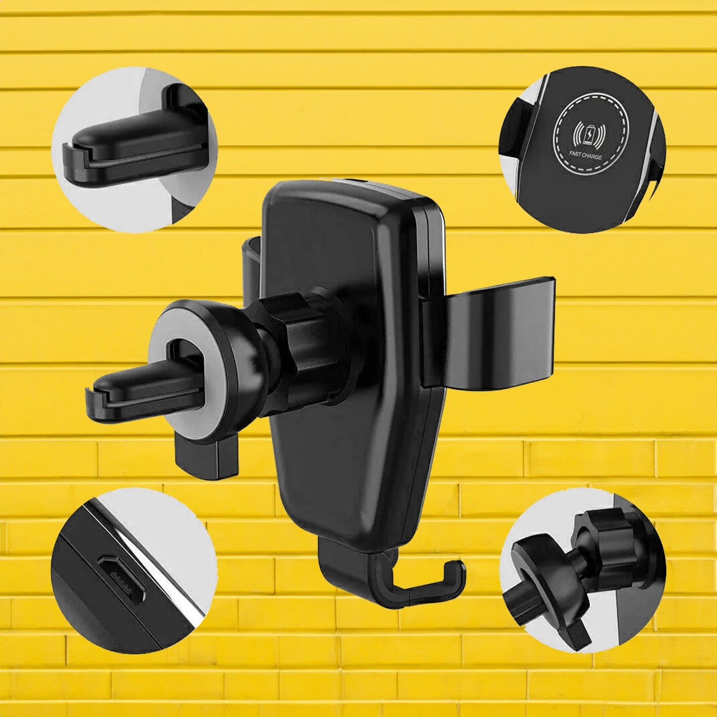 Car Phone Holder Wireless Car Charger 10W Qi Fast Charging Car Charger Gravity Auto Clamping 360Ã‚Â° Rotation Air Vent Car Mount Holder