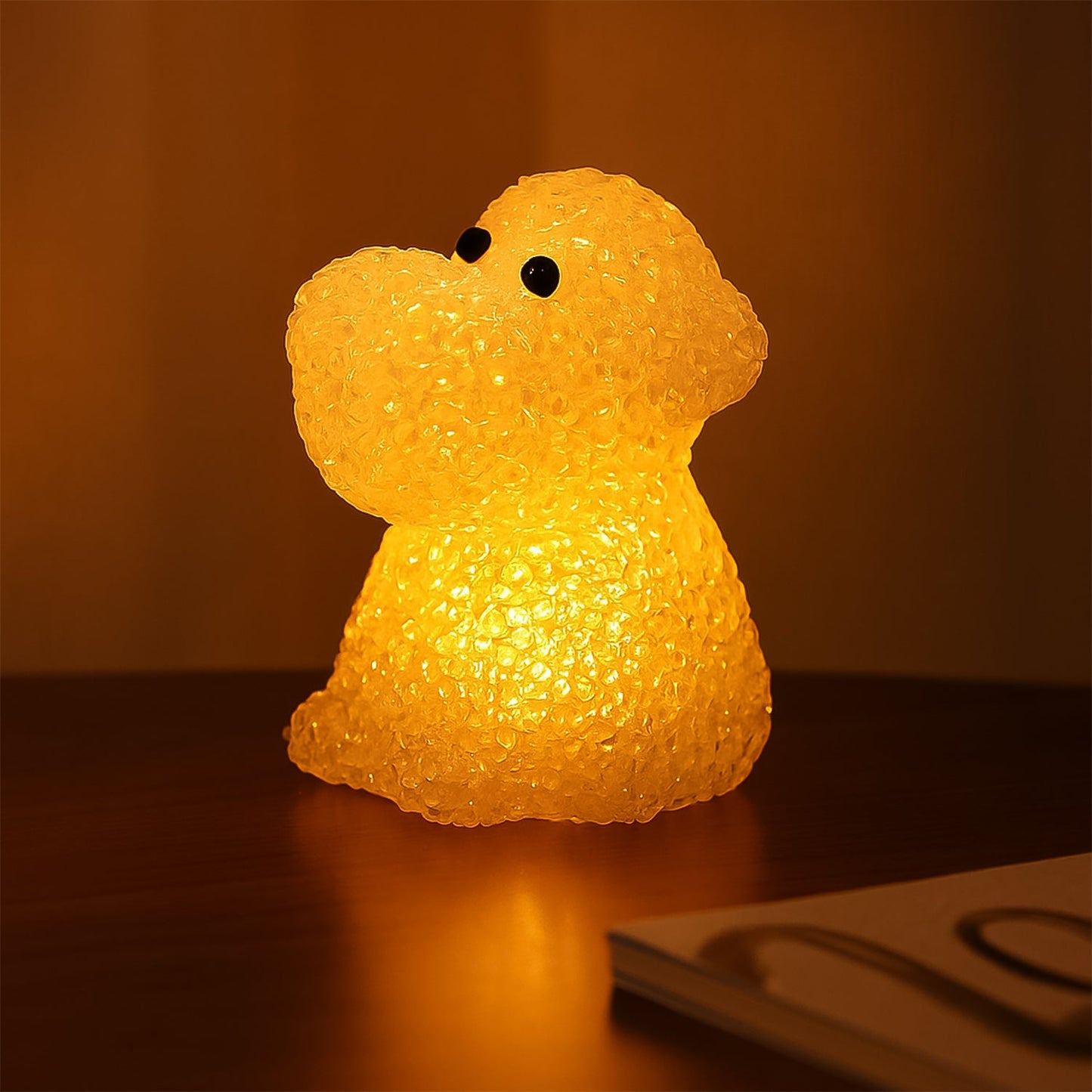 Dog Shape Crystal LED Night Light Lamp â€“ Cute Glowing Animal Decorative Light (1 Pc)
