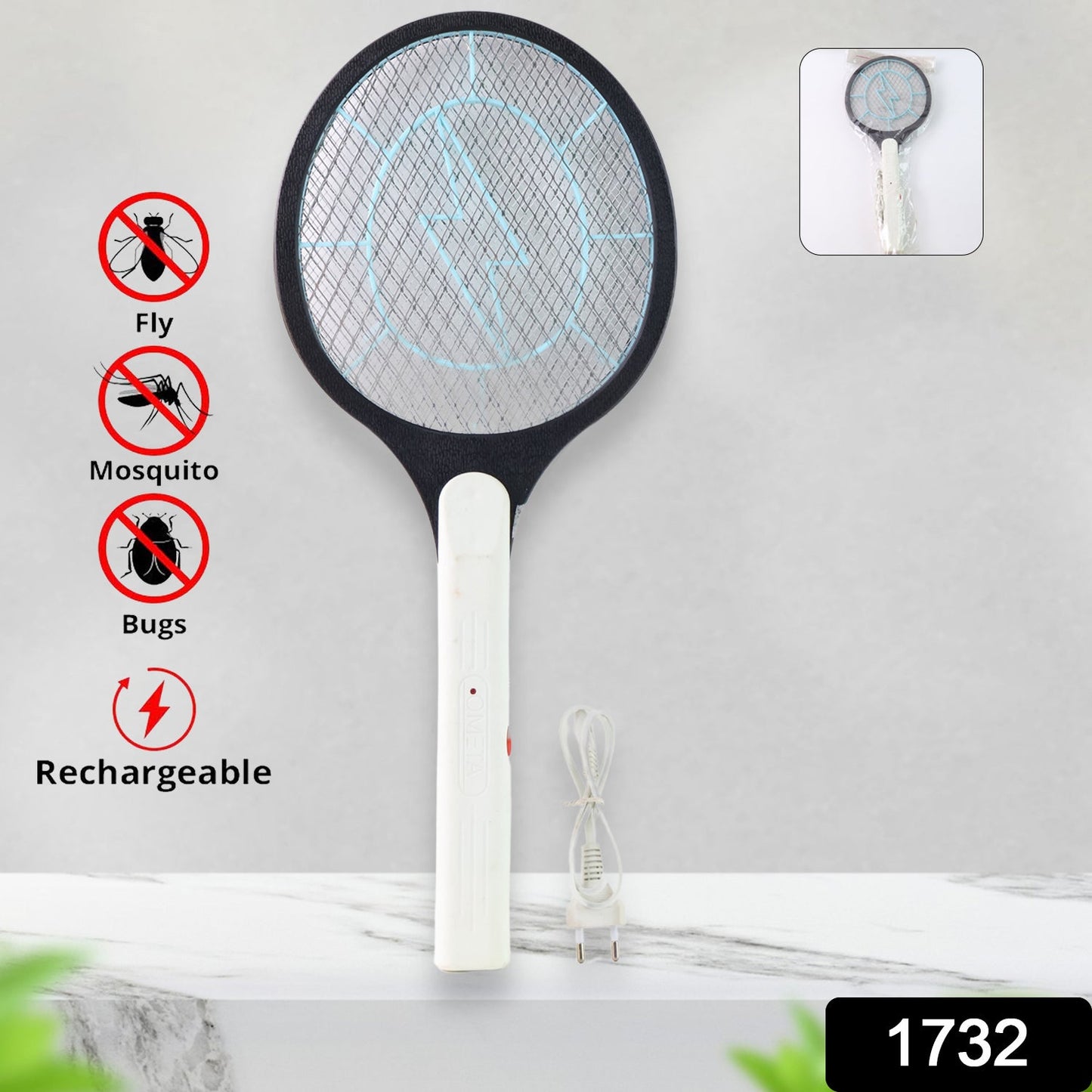 Rechargeable Mosquito Killer Racket â€“ Electric Fly Swatter (1 Pc, Quality Assured)