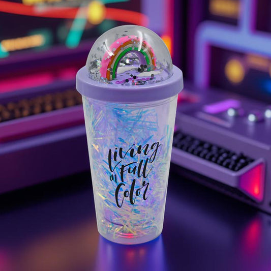 Sipper Bottle with Straw, LED Glow Light  for Kids/Tumbler with Straw/Vacuum Flask/Sipper Plastic Tumbler/Sipper Bottle with Straw (Pack of 1)