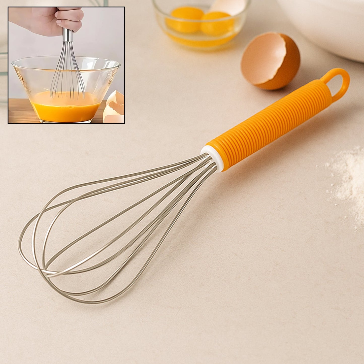 Stainless Steel Manual Whisk â€“ Cream, Flour & Egg Mixer (16 Cm)