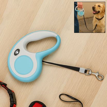 Retractable Dog Leash, Pet Walking Leash with Anti-Slip Handle, Strong Nylon Tape, Tangle-Free, One-Handed One Button Lock & Release, Suitable for Small / Medium Dog Or Cat, 16.5 ft (5 m)Â 