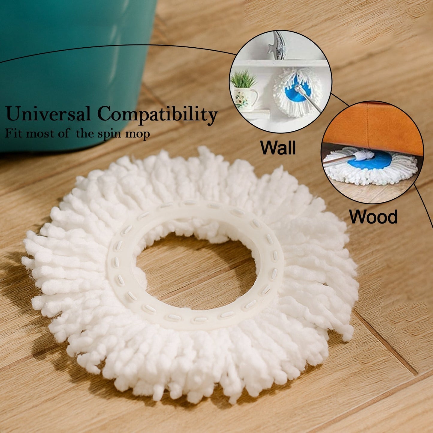 Microfiber Spin Mop Refill Head 360° Rotating Mop (1 Pc)