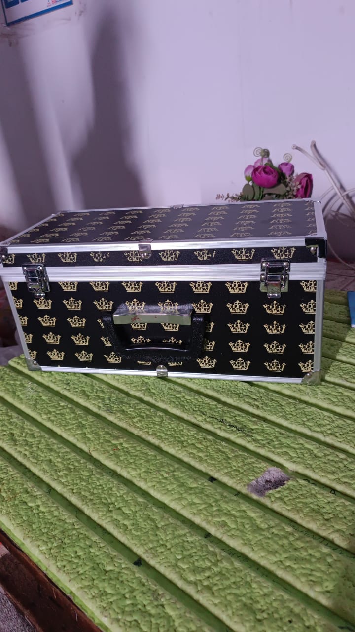 Wooden & Aluminium Multipurpose Portable Suitcase Travel Tool Box (38Ã—17Ã—18 Cm / 1 Pc)