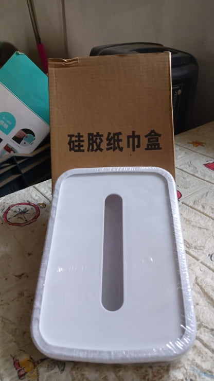 Simple Silicone Tissue Holder â€“ Cube/Cylinder Tissue Box for Bathroom, Office, Car & Bedroom