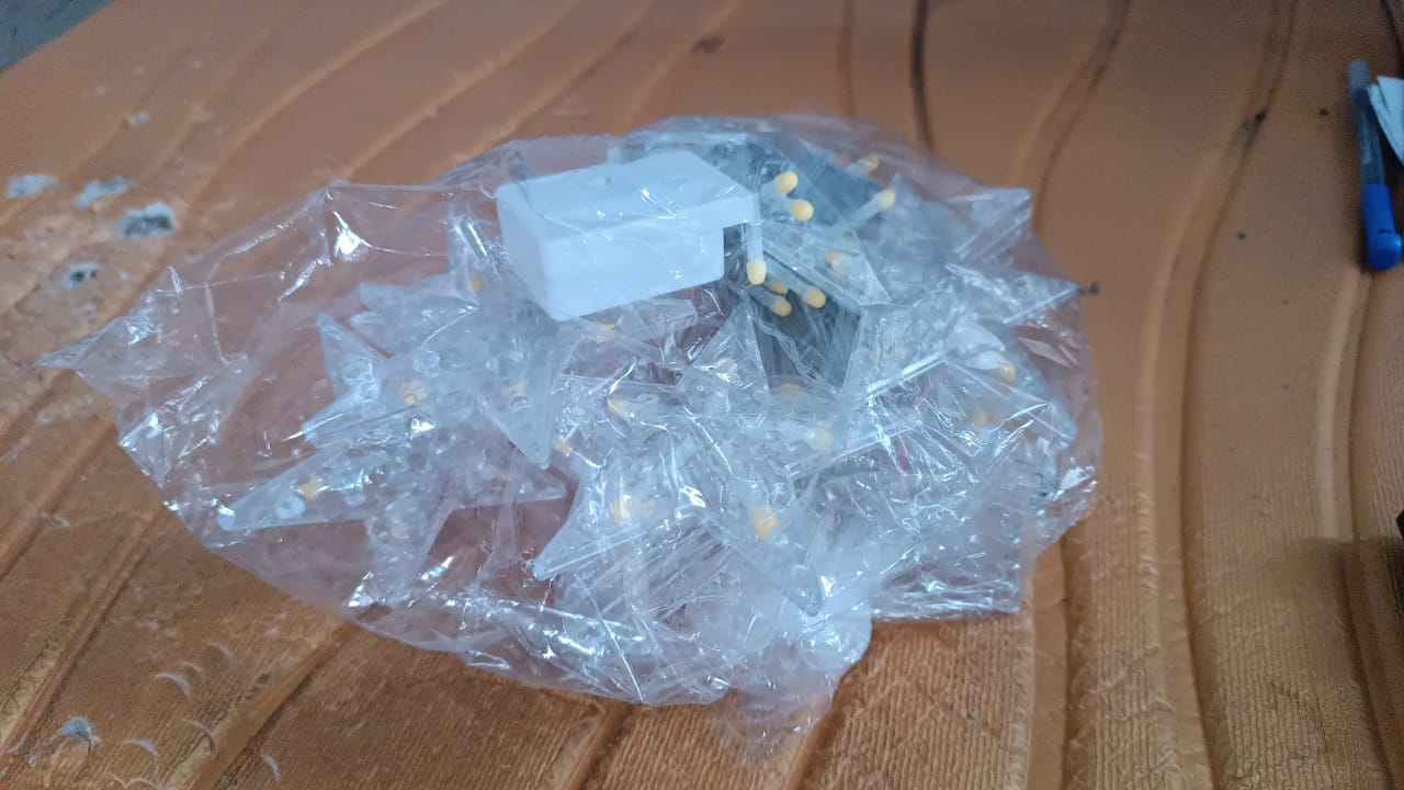 12 Stars LED Curtain String Lights with 8 Flashing Modes for Home Decoration, Diwali & Wedding LED Christmas Light Indoor and Outdoor Light ,Festival Decoration  (Warm White / With Box) Diwali Special