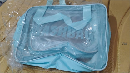 3-IN-1 Waterproof Transparent Travel Toiletry Bag Set