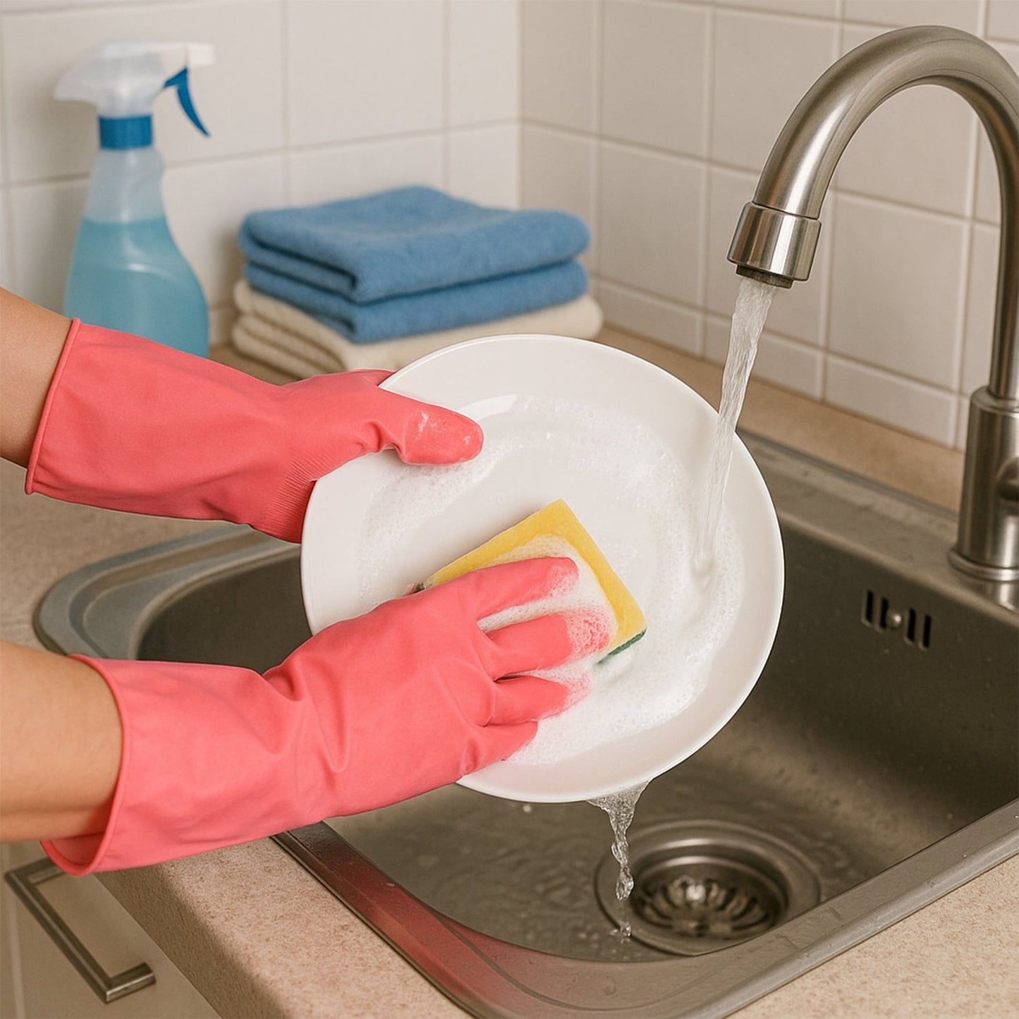 Reusable Waterproof Household Cleaning Gloves (45gm / 1 Pair)