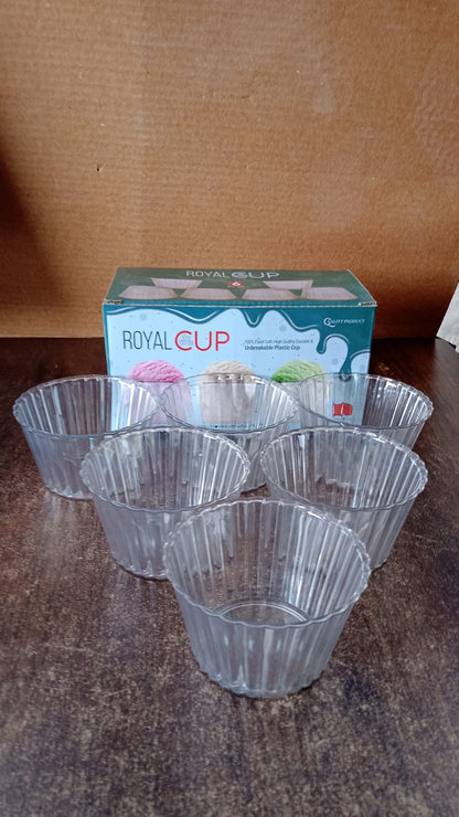 Premium Transparent Plastic Dessert Bowl Set â€“ 6 Pieces