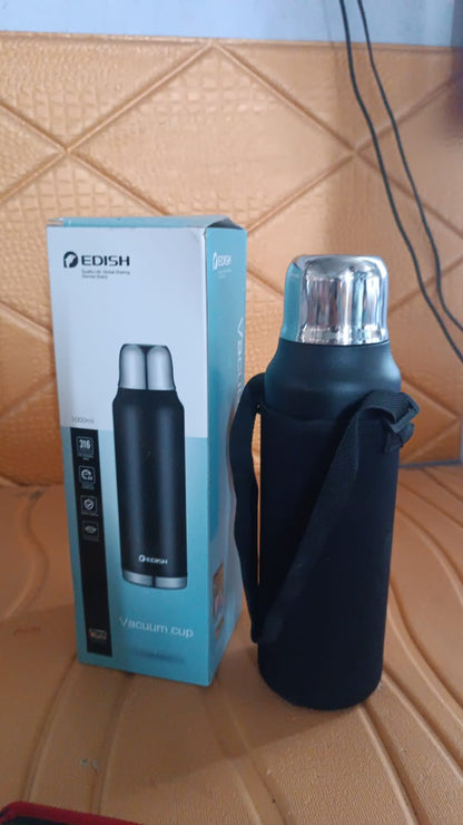 Stainless Steel Vacuum Water Bottle  â€“ Hot & Cold Insulated Flask (1000 ML Approx)