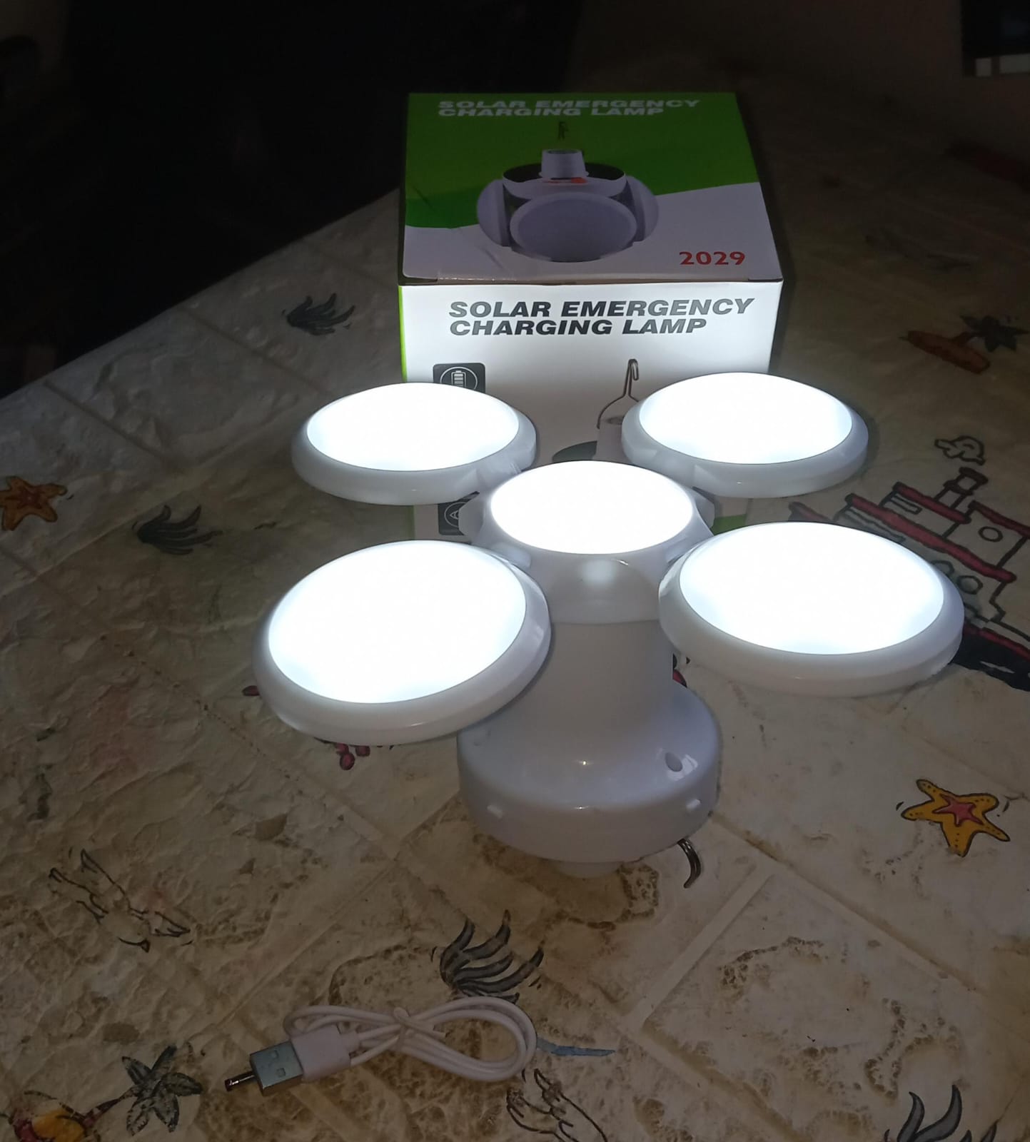 Solar Multi-Functional Emergency LED Light â€“ USB Rechargeable, 5 Modes, Foldable, SOS & IP65 Waterproof